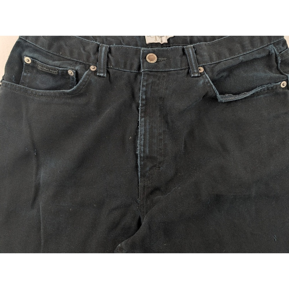 Vintage Calvin Klein Jeans Mens 34 Black Straight Leg 100% Cotton Denim Jeans - Picture 3 of 10